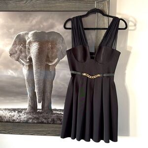 Stunning Black Halo Belted Cocktail Dress - size is missing but I think it’s a 6